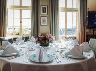 Table overlooking balcony at Queens Club