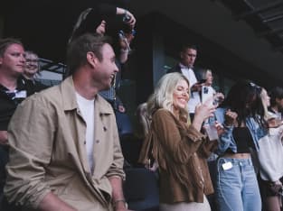 Molly King and Stuart Broad at a concert in The Green Room