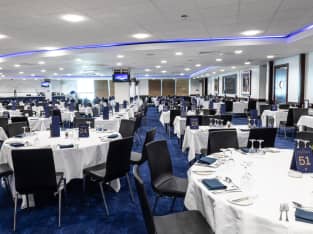 Access to the hospitality facility two and a half hours before kick-off (5.30pm for evening kick-offs) and one hour after final whistle