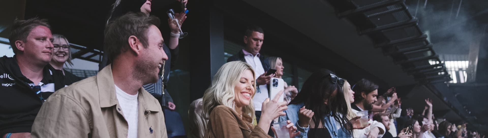 Molly King and Stuart Broad at a concert in The Green Room