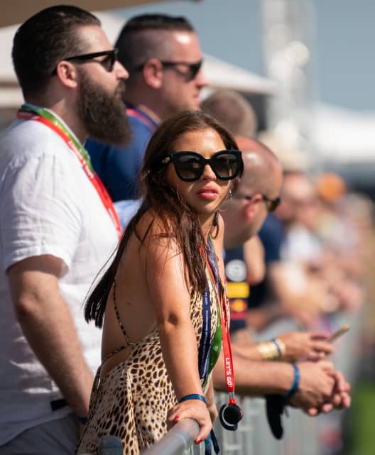 Guests enjoy the Silverstone action in The Green Room