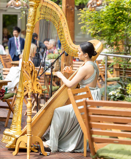 Harpist at Chelsea Flower Show