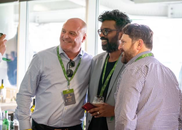 Romesh Ranganathan enjoys hospitality in The Green Room at The Kia Oval