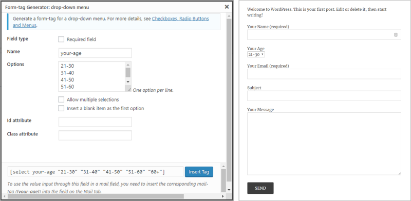 Form configuration