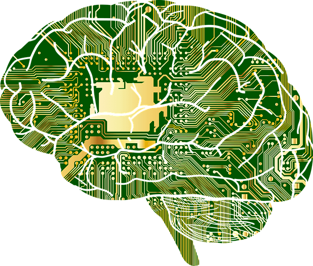 A graphic of a brain in the style of a computer board. A graphic of a brain in the style of a computer board.