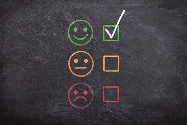 Happy, content and angry faces on chalkboard. Happy, content and angry faces on chalkboard.