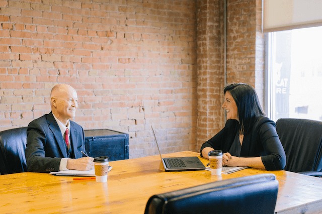 A business strategy meeting. A business strategy meeting.