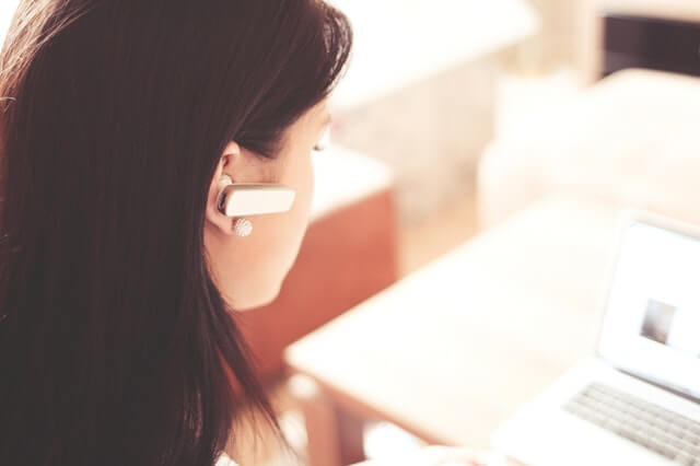 Support agent assisting customer. Support agent assisting customer.