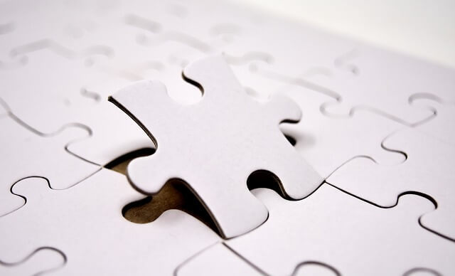 White puzzle pieces. White puzzle pieces.
