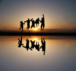 Jumping in the sunset