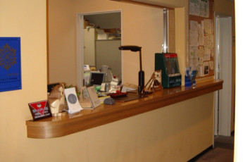 Sapporo - Sapporo International YH : Reception Desk in Sapporo - Sapporo International Youth Hostel, Japan