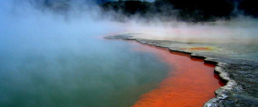 Experience the beautiful mud pools and hot springs of Rotorua.