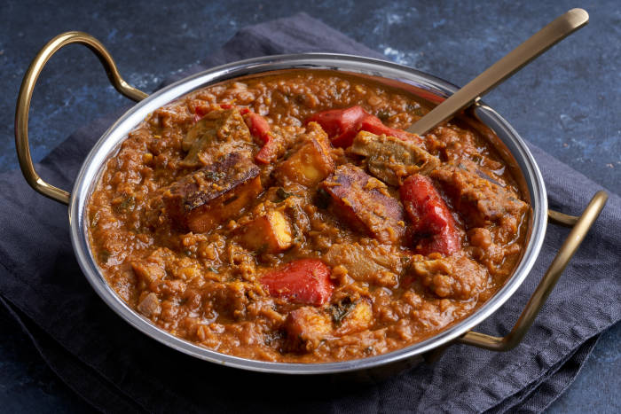 Paneer, pepper and mushroom dhansak