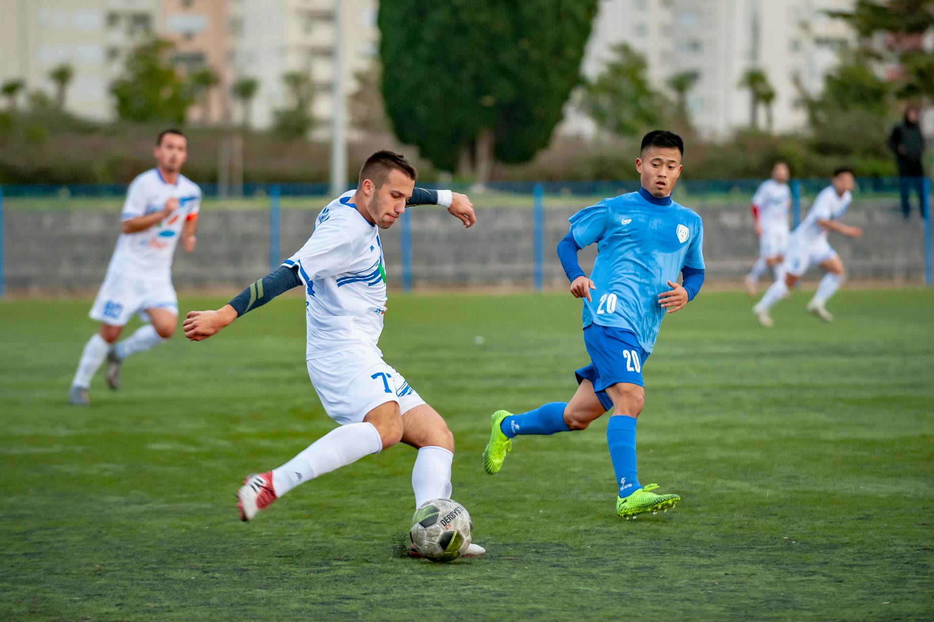 Football match in progress