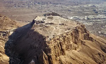 Masada - world heritage site a tourist destination by the Dead Sea