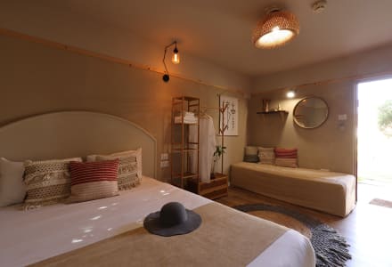 חדר קלאסיק עם יציאה לגינה