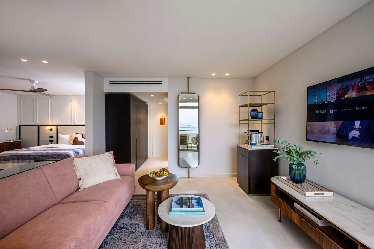 סוויטת סטודיו - מיני סוויטה יוקרתית, מרווחת ומעוצבת ובאבזור עשיר ומפנק