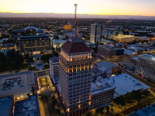 Fresno skyline and Central Valley real estate market with housing demand across nearby communities