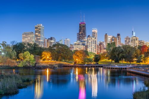 Illinois skyline and statewide real estate market spanning Chicago suburbs and regional communities
