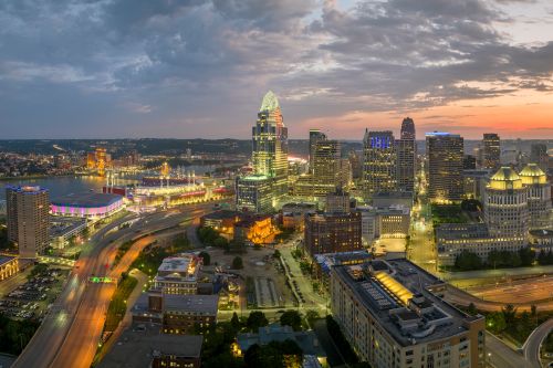 Ohio skyline and regional real estate market with housing demand across major metros and suburban communities
