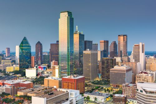 Dallas skyline and fast-growing suburban real estate market across North Texas communities