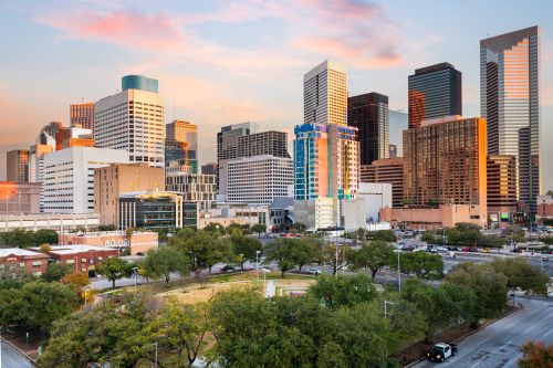 Texas skyline and statewide real estate market spanning major metros and fast-growing suburban communities