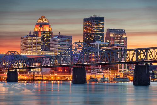Kentucky skyline and regional real estate market with housing demand across Louisville suburbs and statewide communities