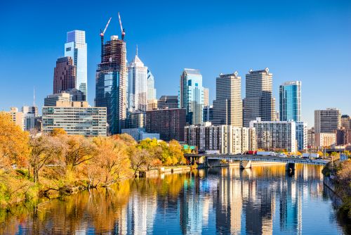 Pennsylvania skyline and statewide real estate market spanning major metros and surrounding suburban regions