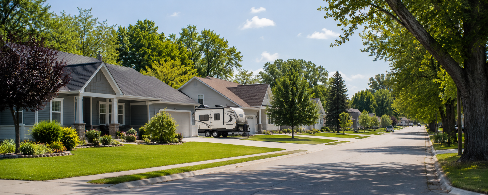 Residential neighborhood in Elkhart, Indiana, the RV Capital of the World