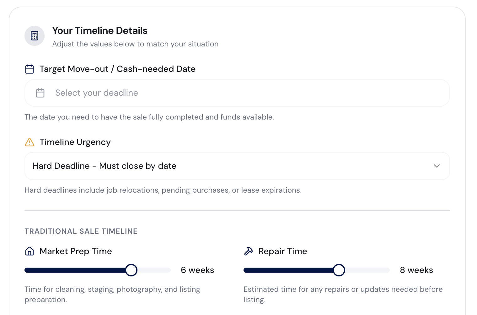 Timeline-to-Sell Calculator preview