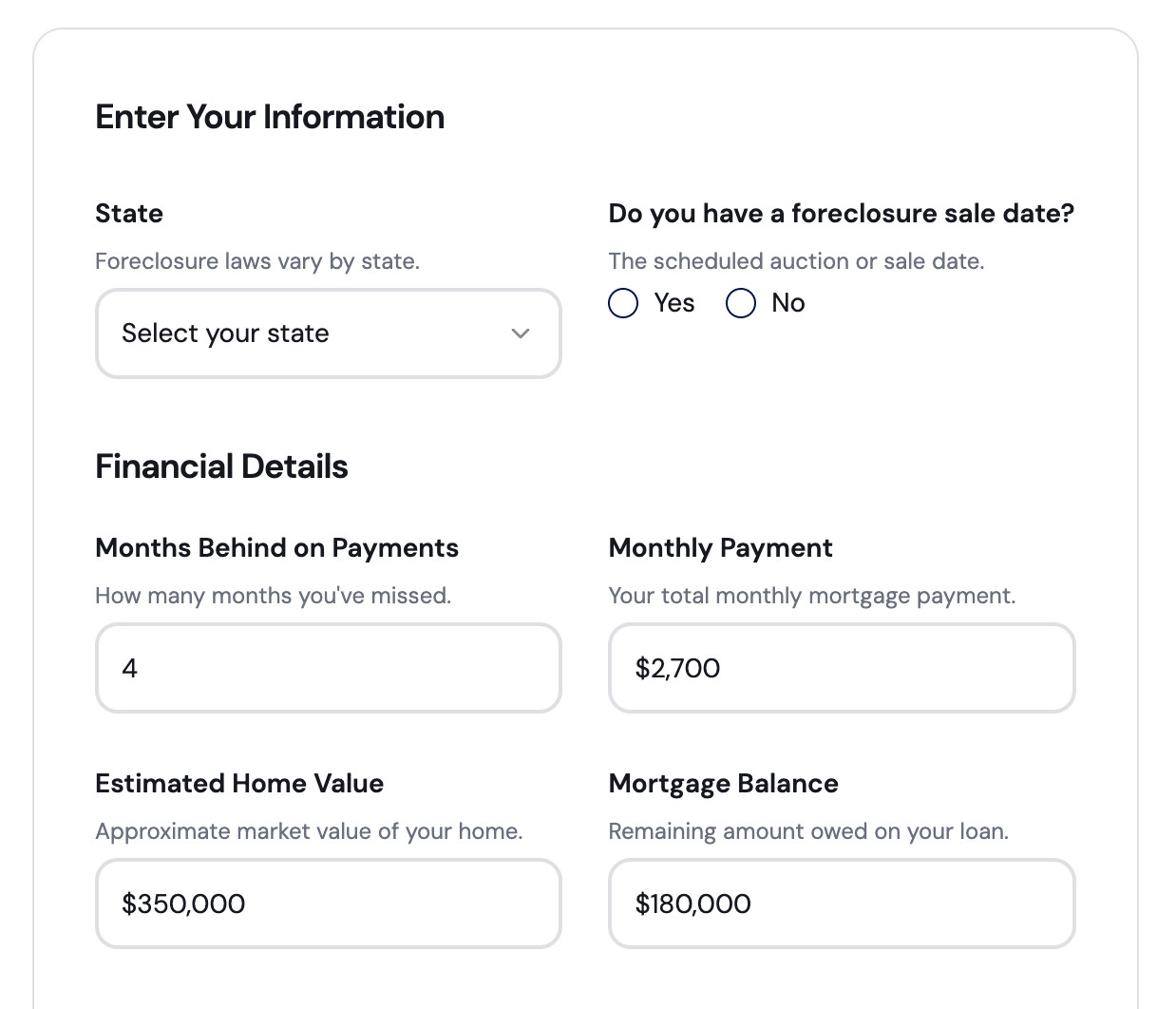 Preforeclosure Options Analyzer preview