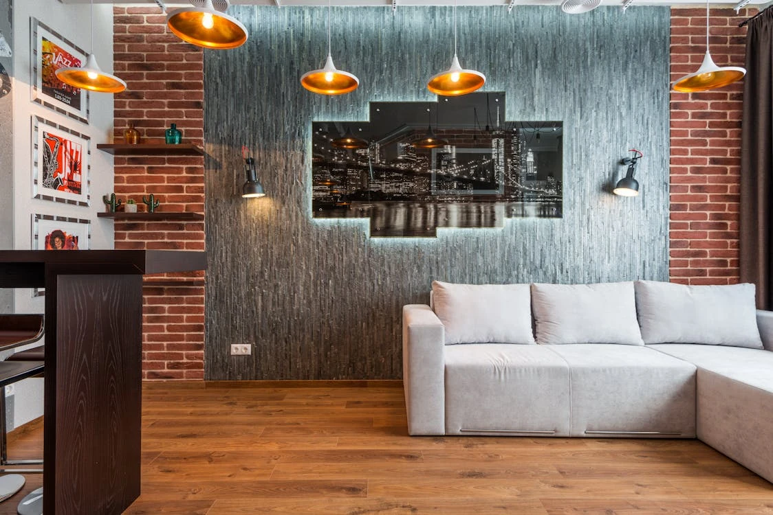 Cozy living room with loft interior
