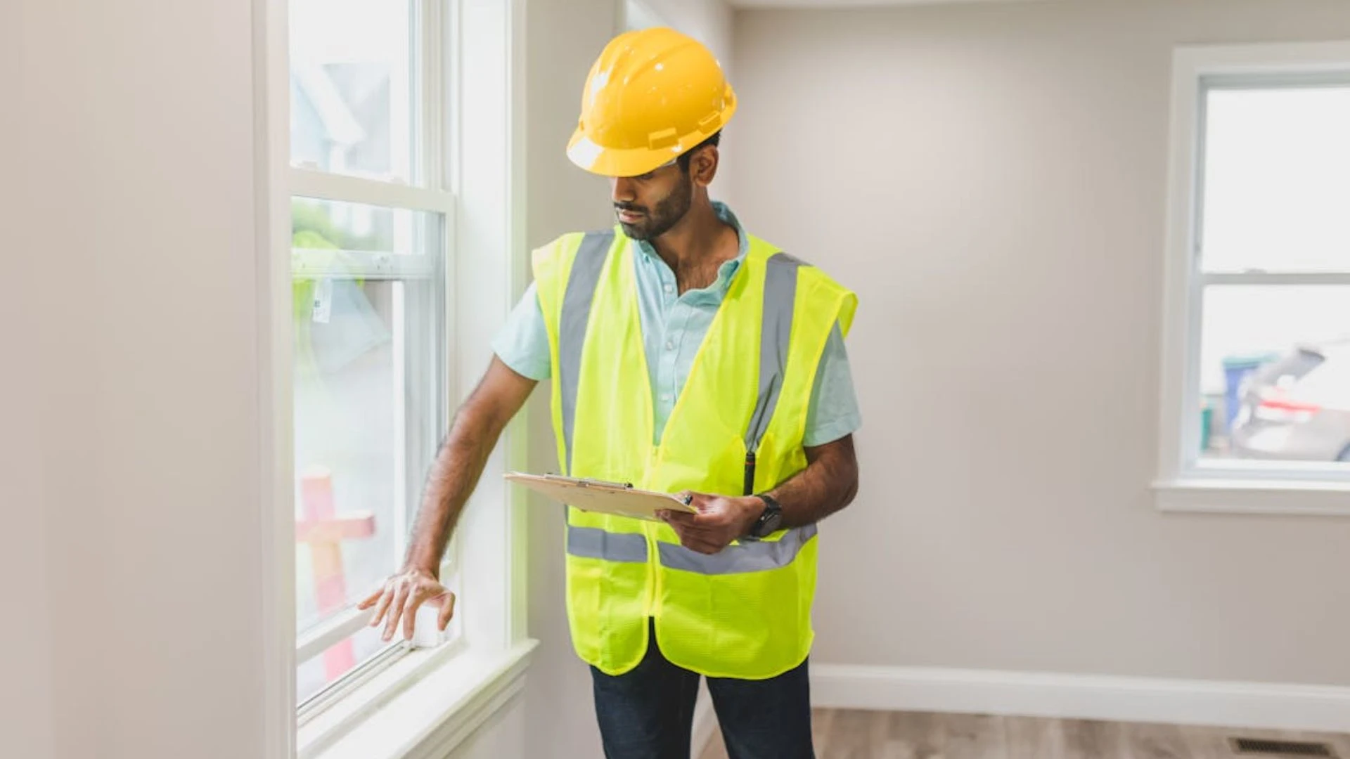 man performing a house inspection