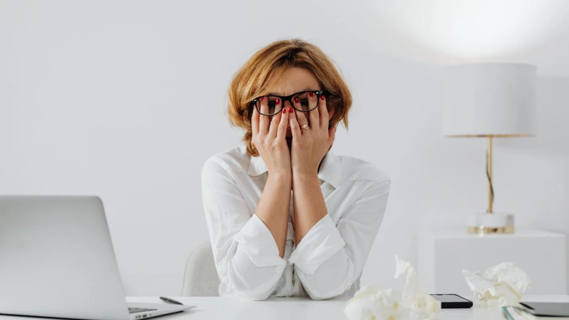 woman looking stressed