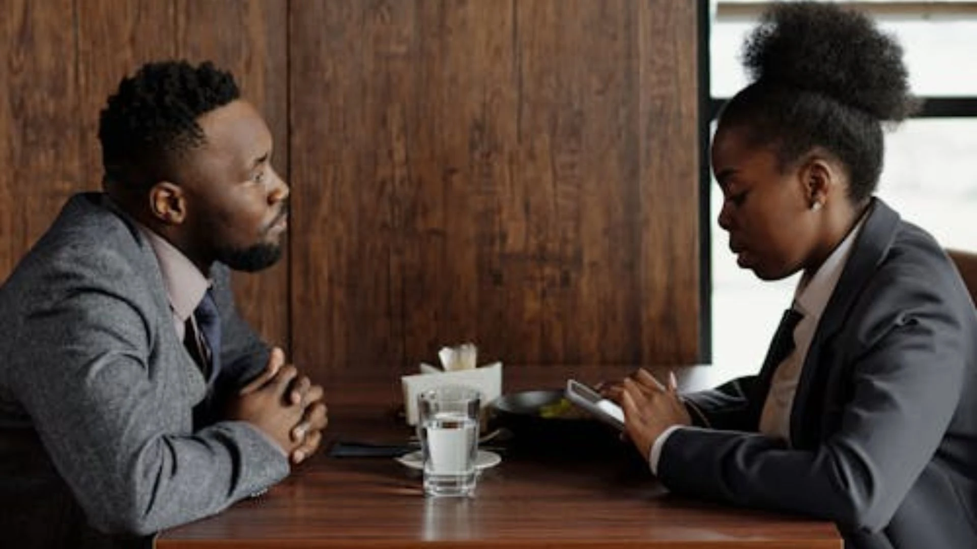 two people talking