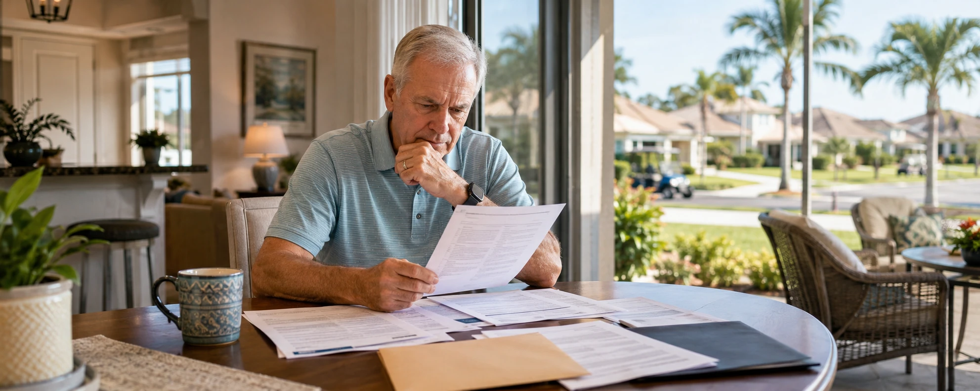 The Villages homeowner reviewing CDD bond paperwork before selling a home As-Is