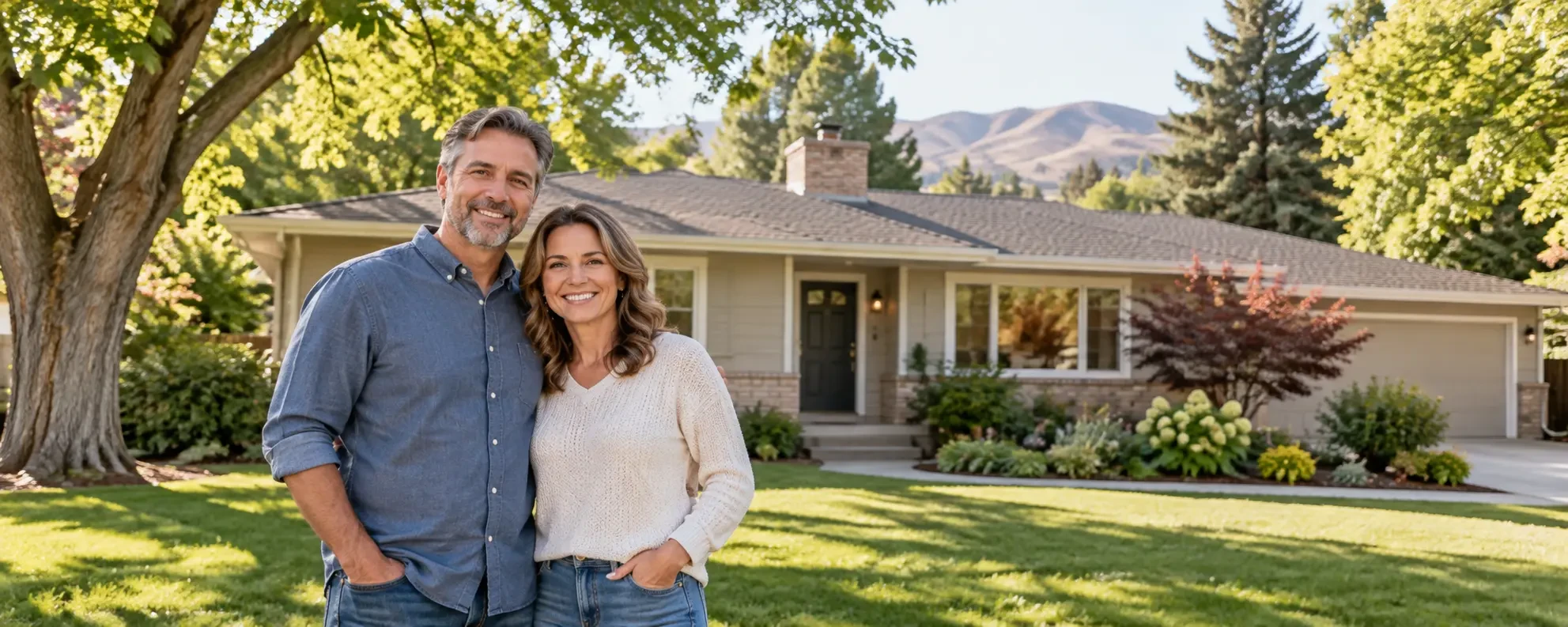 Single-story ranch homes on a residential street on the Boise Bench