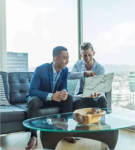 realtor smiling to client