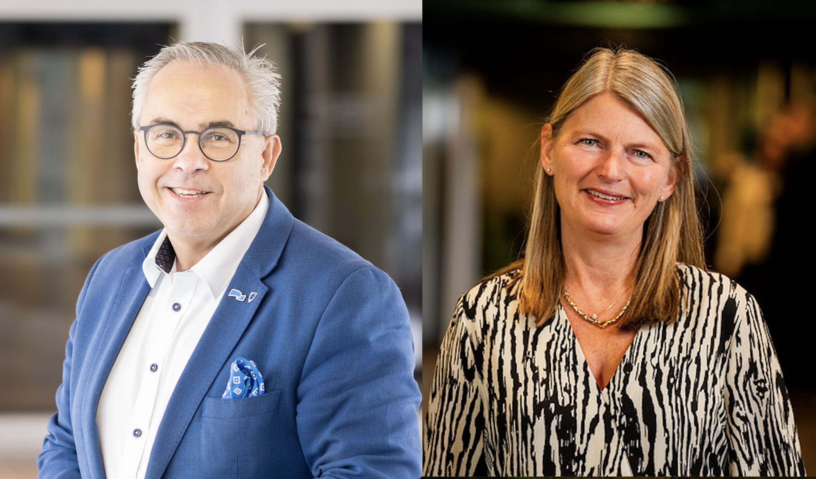 Tom Georg Indrevik er ordfører i Øygarden, Lene Conradi i Asker.