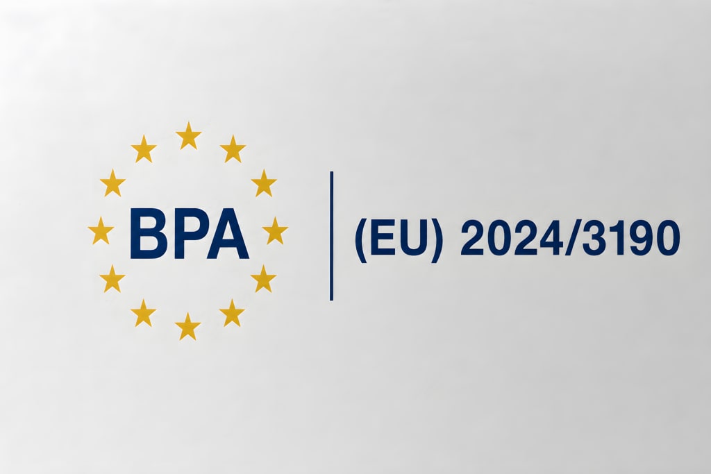 Symbolbild für Verordnung EU 2024/3190 BPA Bisphenol A Lebensmittelkontaktmaterialien Dichtungen.