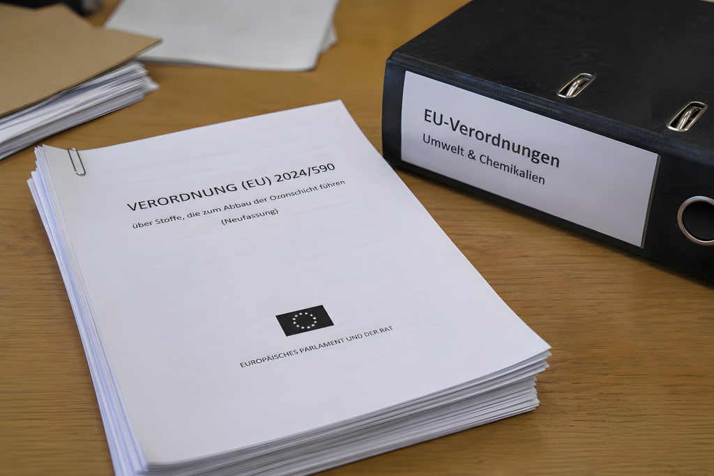 Symbolbild für EU-Verordnung ozonabbauende Stoffe ODS Kältemittel.