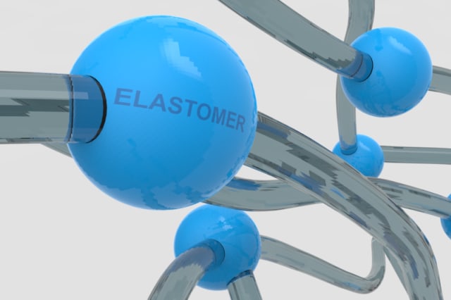 Molekülstruktur von Elastomeren in der Dichtungstechnik.