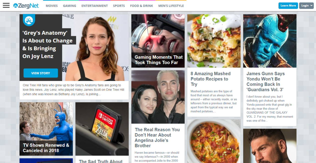 Homepage Zergnet