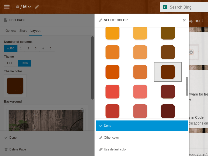 Custom theme colors