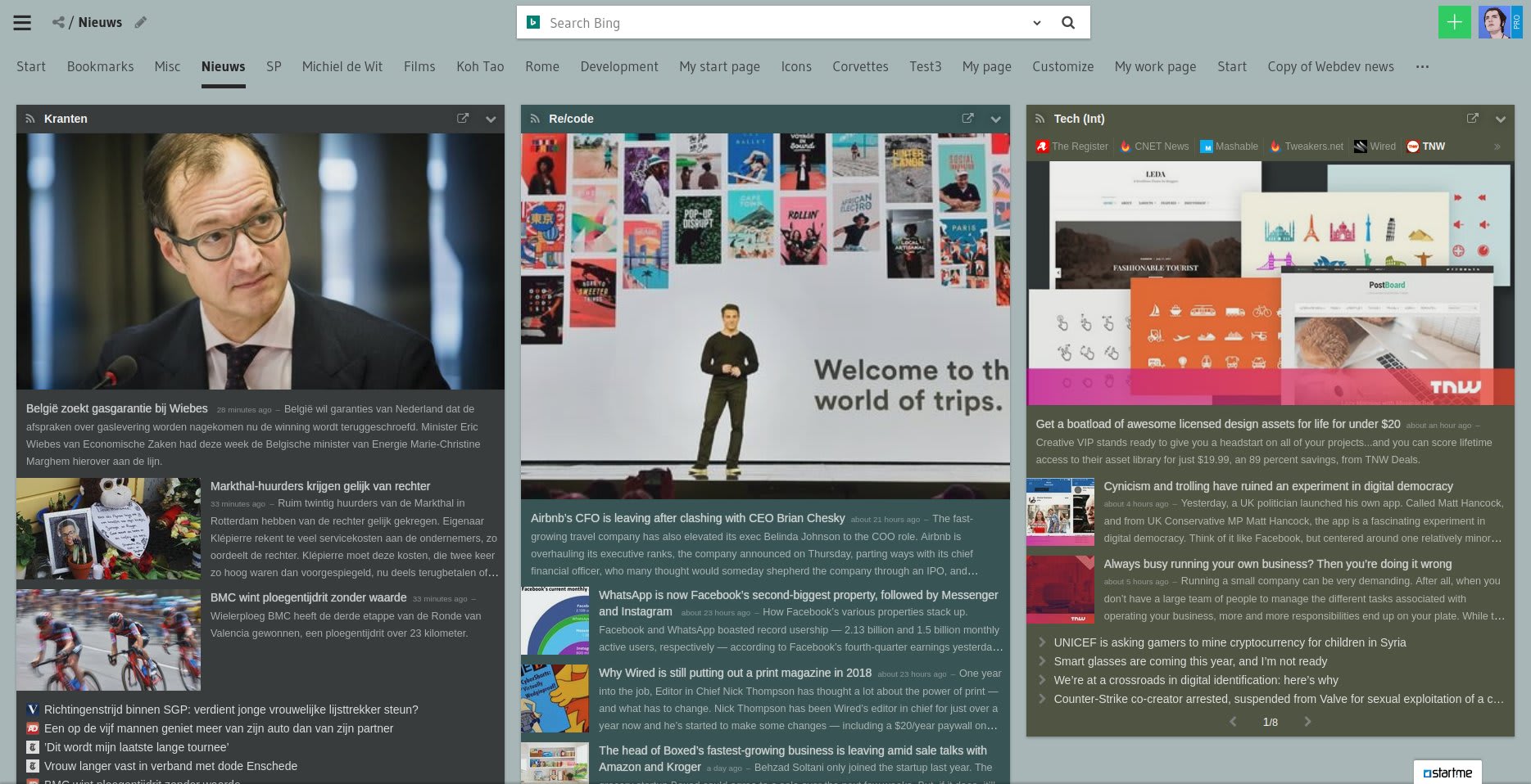 Dark theme for widgets start.me Blog
