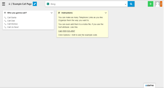 This is an example of a call page. No more searching or scrolling, just click to call!