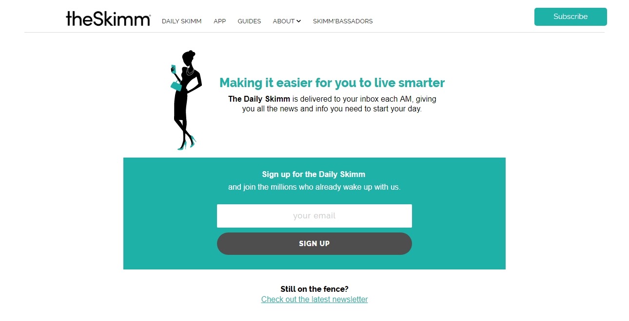 The Skimm is clearly marketed to 'urban women aged 22-34.'