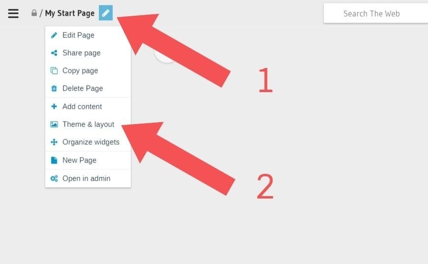 To add colors, click the pencil, then 'Theme & Layout'.