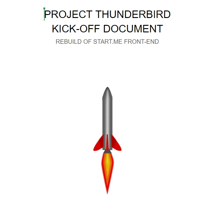 Cover of the original Kick-off Document to get to a faster start.me.