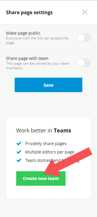 Create a new team